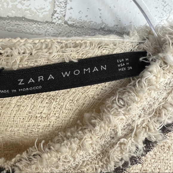 Zara Woman Sand Tweed Retro Mini Dress Size M - Picture 5 of 7